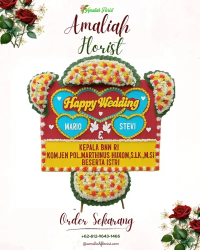 Karangan Papan Bunga Pernikahan di Cibeunying Kaler